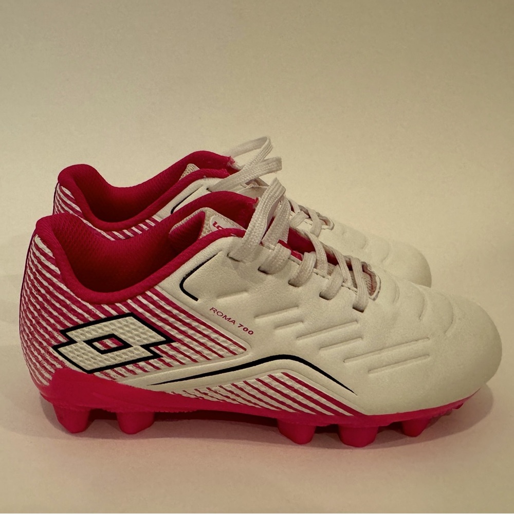 Lotto Roma 700 Kids Soccer Cleats Size 11 (Pink & White)